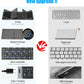 Portable Bluetooth Foldable Keyboard with Numeric Keypad, Rechargeable Travel Keyboard for Laptop, Tablet, iPad, Phones (Gray)