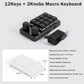 One-Handed Macro Mechanical Keyboard - 12 Keys, Fully Programmable, RGB Hotswap for Gaming, OSU, PS, Editing (2.4G, 3-Layer, Black)
