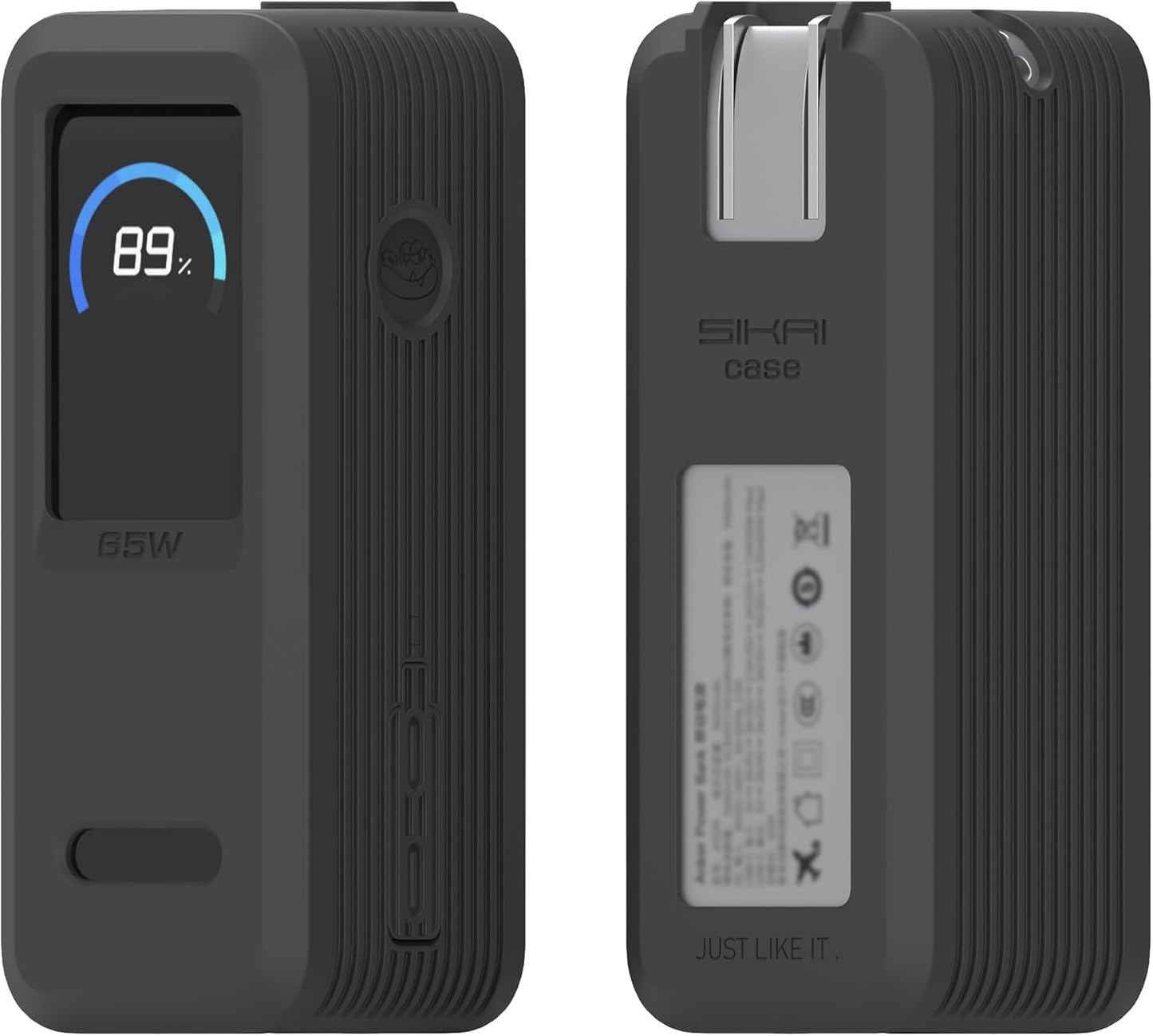 SIKAI CASE Silicone Case for Anker Prime Power Bank 9,600mAh 65W Raised Edges Design for AC Plug Integrated Dust Plug Precise Opening Compatible with Anker 65W Prime Power Bank Protective Case