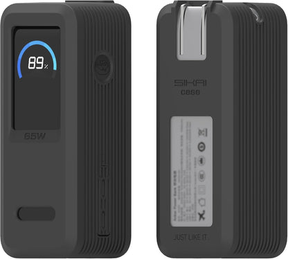 SIKAI CASE Silicone Case for Anker Prime Power Bank 9,600mAh 65W Raised Edges Design for AC Plug Integrated Dust Plug Precise Opening Compatible with Anker 65W Prime Power Bank Protective Case