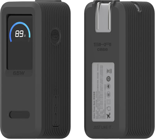 SIKAI CASE Silicone Case for Anker Prime Power Bank 9,600mAh 65W Raised Edges Design for AC Plug Integrated Dust Plug Precise Opening Compatible with Anker 65W Prime Power Bank Protective Case