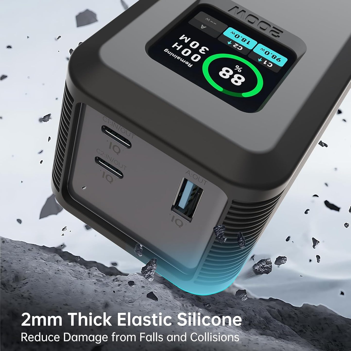Silicone Case for Anker Prime Power Bank 20,000mAh 200W 1/4-inch nut hole, TF/SM card storage Reserved Only Compatible with Anker 200W Prime Power Bank Protective Cover Dustproof Soft