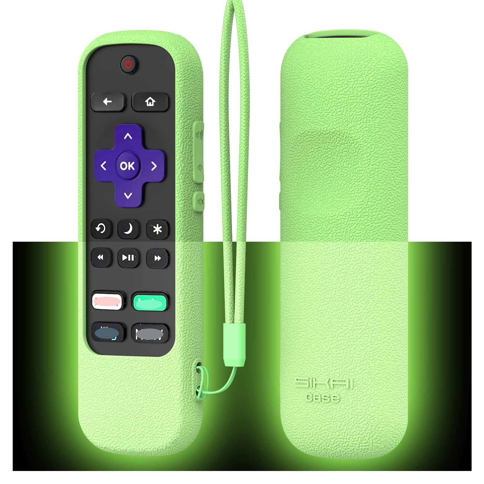 Roku Voice Remote Cover for RC580, Stick 4K+, RCA1R, RCAL7R - Shockproof Silicone Protective Case with Remote Loop