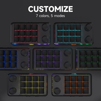 Picokey. One-Handed Macro Mechanical Keyboard - 12 Keys, Fully Programmable, RGB Hotswap for Gaming, OSU, PS, Editing (2.4G, 3-Layer, Black)
