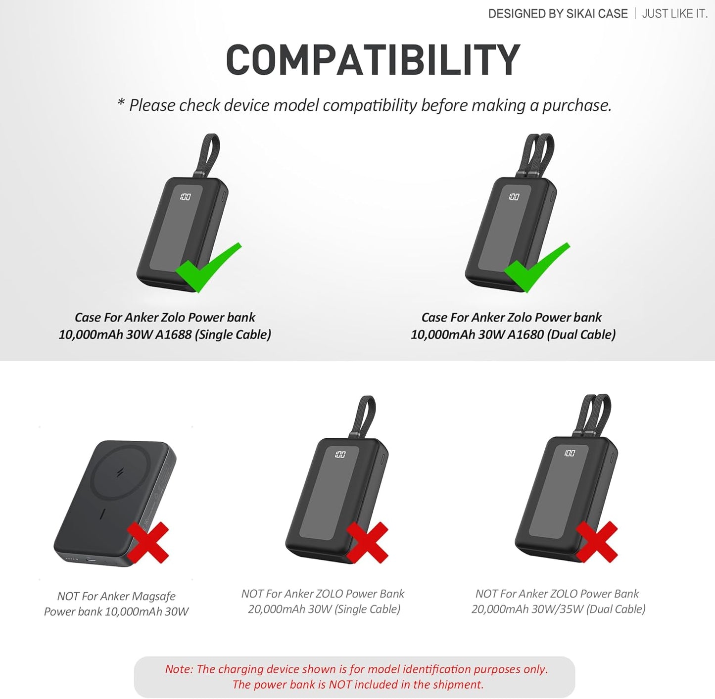 Silicone Case for Anker Zolo Power Bank (10,000mAh 30W) A1680/A1688 Protective Cover with Lanyard Slot, Drop-Proof Dust-Proof Precise Cutouts for Daily Use & Travel