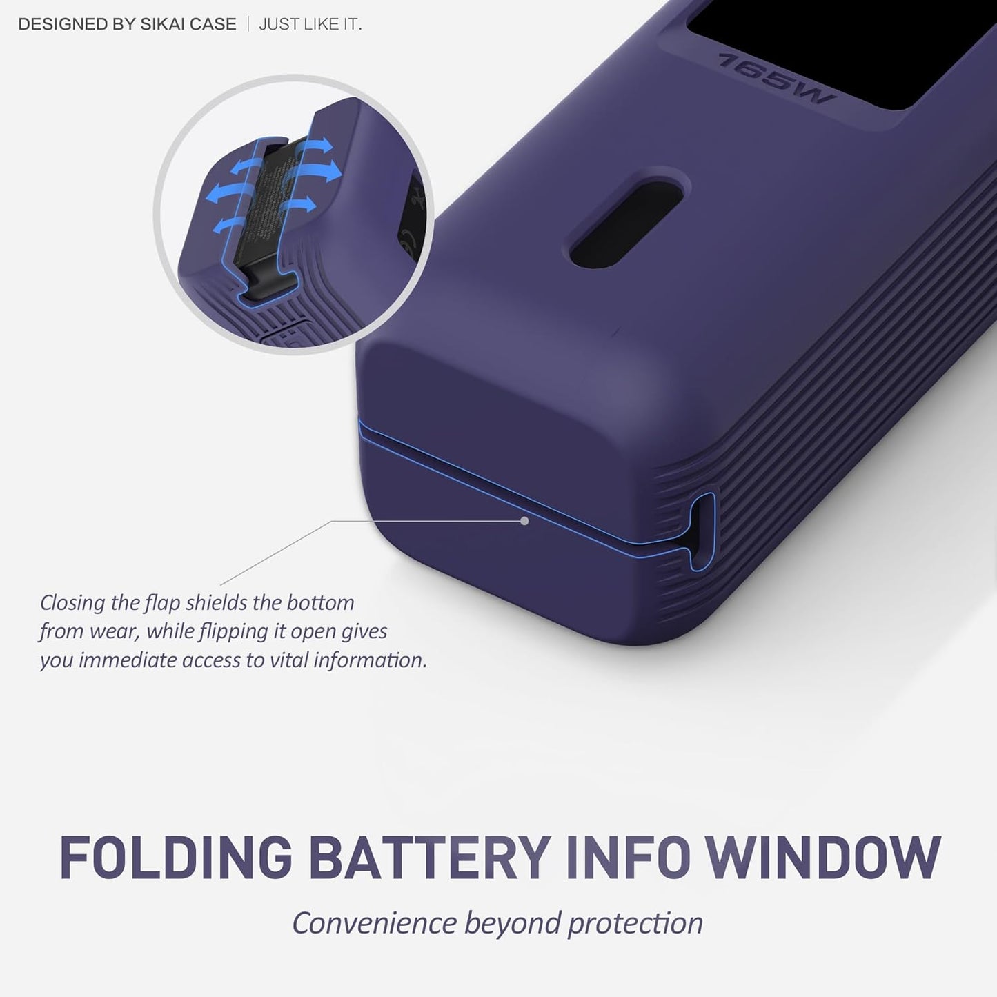 Silicone Case for Anker Laptop Power Bank (25,000mAh 165W) 1/4" Nut Hole,SD/SIM Card Storage, Display Protection&Dustproof, Travel Protective Cover Compatible with Anker Power Bank 165W