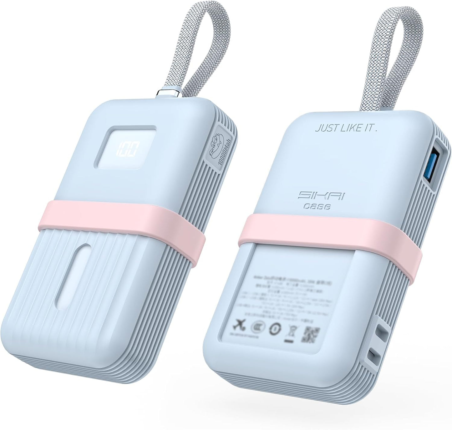 Silicone Case for Anker Zolo Power Bank (10,000mAh 30W) A1680/A1688 Protective Cover with Lanyard Slot, Drop-Proof Dust-Proof Precise Cutouts for Daily Use & Travel