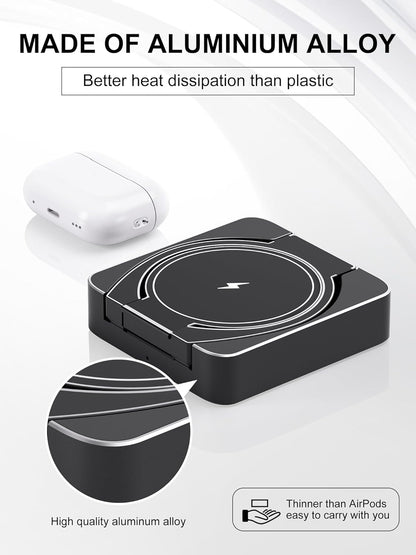 3-in-1 Wireless Charging Station, Qi2-Certified Foldable Travel Charger Stand Compatible iPhone 15/14/13/12, AirPods, Apple Watch S9 Ultra, 25W PD Charger Included
