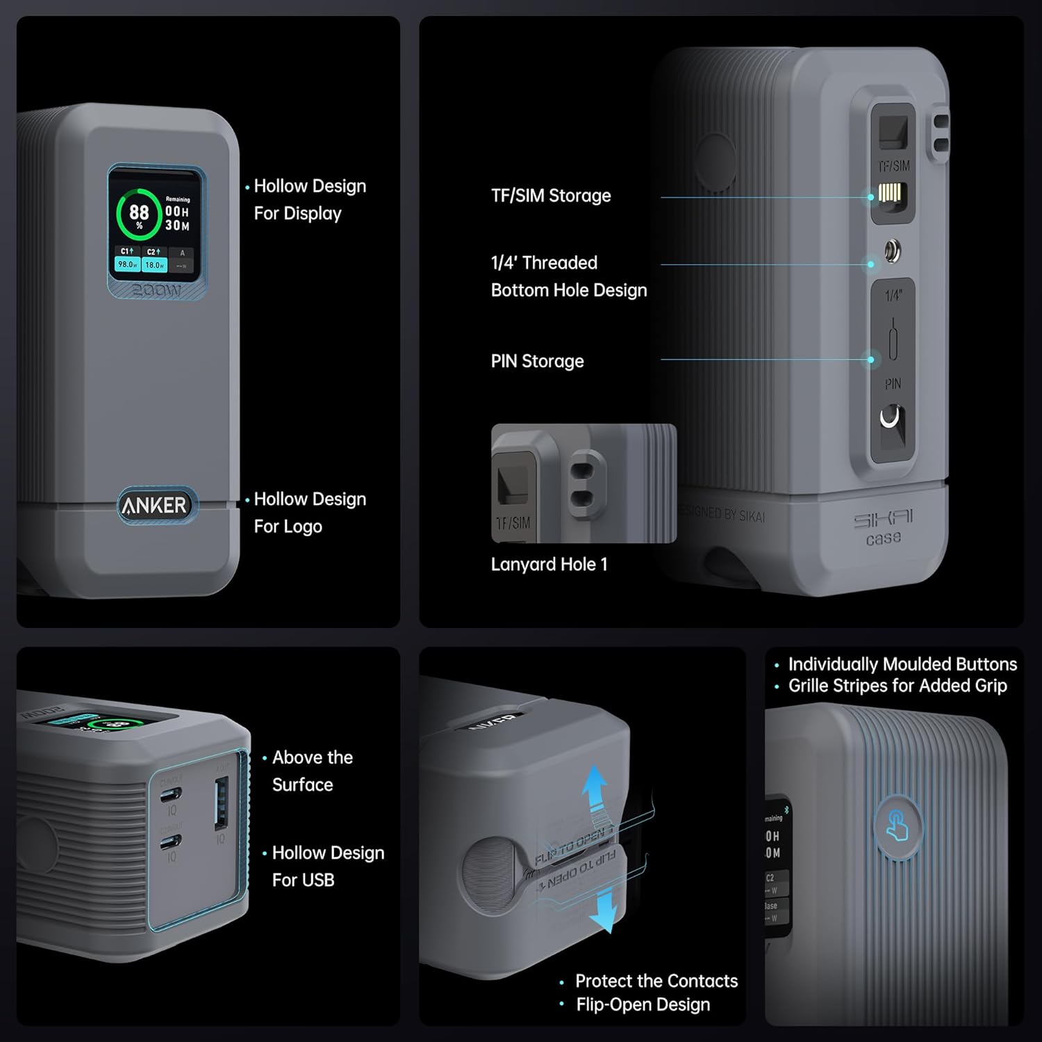 Silicone Case for Anker Prime Power Bank 20,000mAh 200W 1/4 Silicone Case for Anker Prime Power Bank 20,000mAh 200W 1/4