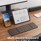 Foldable Bluetooth Keyboard with Numeric Keypad - USB-C Rechargeable, Portable for Laptop, Tablet, iPad, Smartphone (Silver)