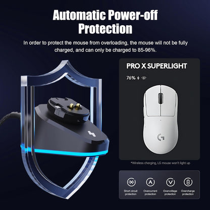for Logitech G Pro Wireless Gaming Mouse Charging Dock RGB Compatible with Logitech G PRO X Superlight 2(2023), G502X Lightspeed,G903 Lightspeed for Razer Wireless Mouse/Logitech Powerplay Wireless