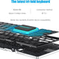 Portable Bluetooth Foldable Keyboard with Numeric Keypad, Rechargeable Travel Keyboard for Laptop, Tablet, iPad, Phones (Gray)