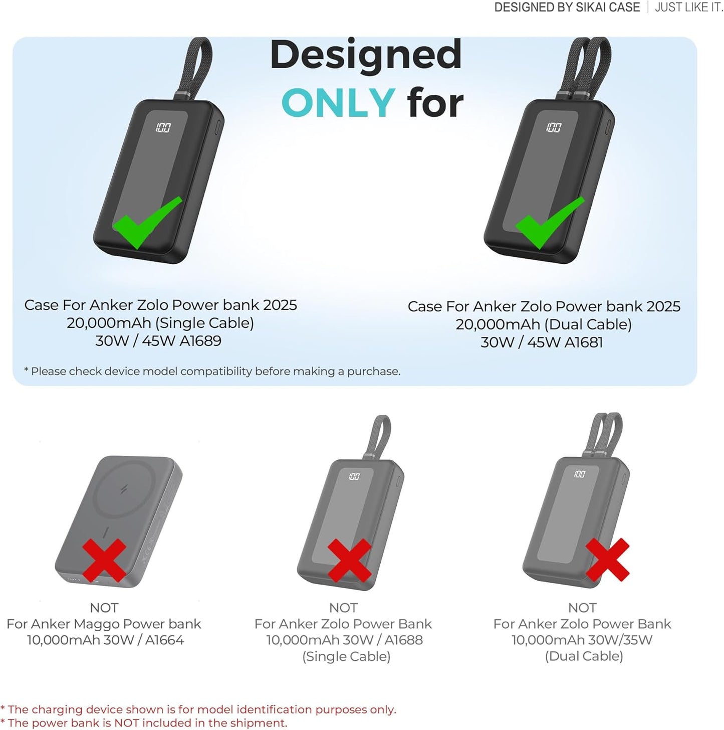 Silicone Case for Anker Zolo Power Bank (20K 45W/30W) A1681/A1681C/A1689