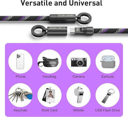 SIKAI CASE USB C Phone Lanyard with Reflective Strip, 240W Fast Charging Cable, Anti-Theft Phone Charging Cord for Travel/Night Cycling