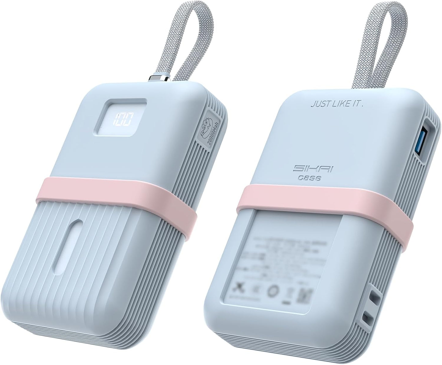 Silicone Case for Anker Zolo Power Bank (20,000mAh 30W) A1681/A1688H11 Protective Cover with Lanyard Slot, Drop-Proof Dust-Proof Precise Cutouts for Daily Use & Travel