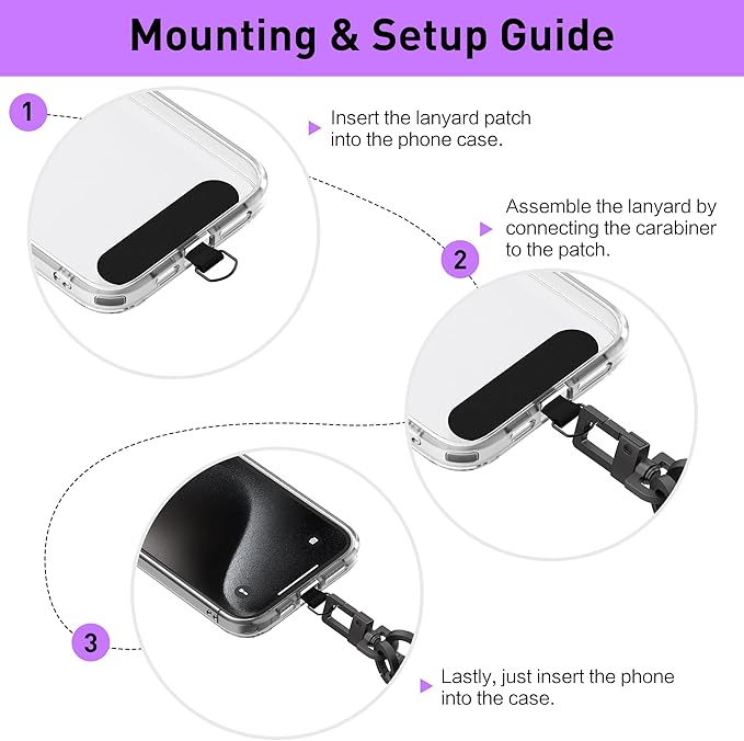 SIKAI CASE USB C Phone Lanyard with Reflective Strip, 240W Fast Charging Cable, Anti-Theft Phone Charging Cord for Travel/Night Cycling