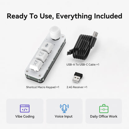 PicoKey Vibe Coding Voice Macro Keypad with Built-In Mic & Knob
