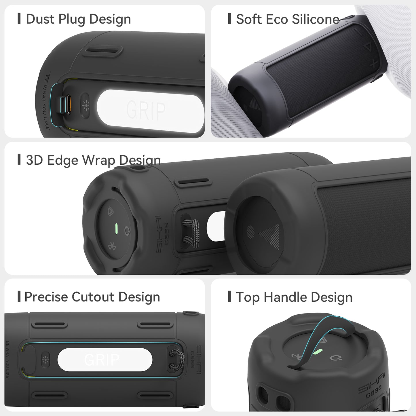 SikaiCase Silicone Case for JBL Grip Bluetooth Speaker