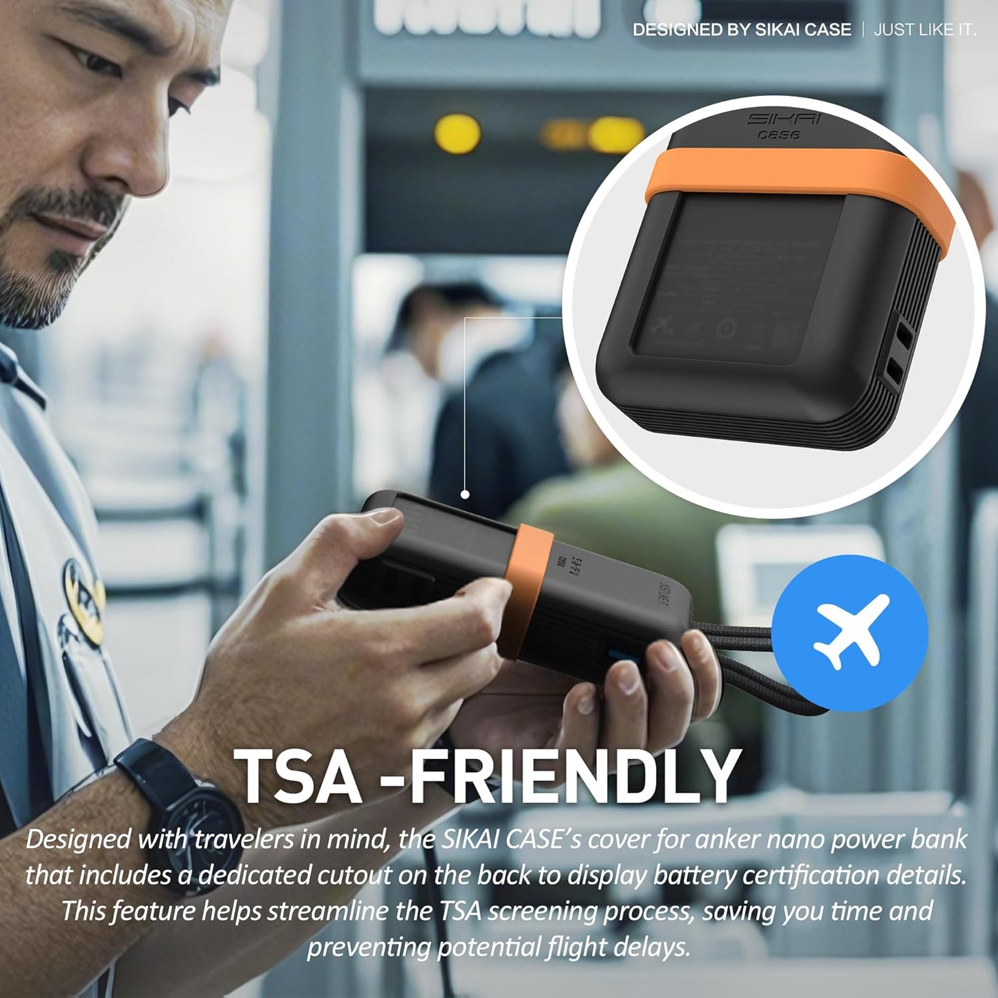 Silicone Case for Anker Zolo Power Bank (20,000mAh 30W) A1681/A1688H11 Protective Cover with Lanyard Slot, Drop-Proof Dust-Proof Precise Cutouts for Daily Use & Travel