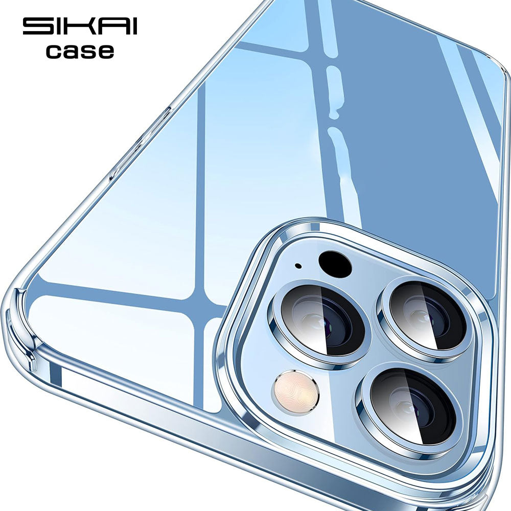 SIKAI - Funda para iPhone 13 Pro, transparente, [no amarillenta] [protección militar contra caídas] protectora a prueba de golpes para iPhone 13 Pro de 6,1 pulgadas 2021, transparente