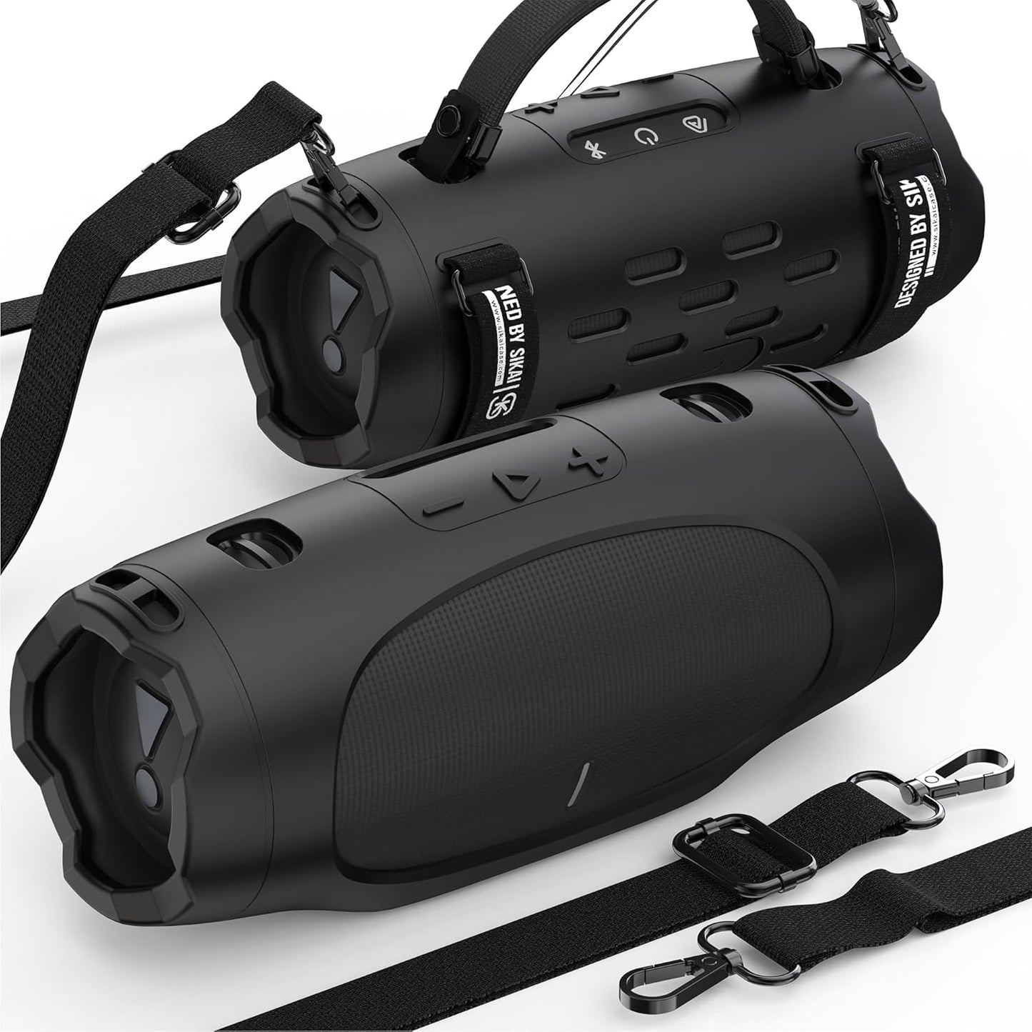 SIKAI CASE Silicone Case Compatible with JBL Charge 6, Portable Speaker Mount with Adjustable Strap & Detachable Shoulder Strap for Bike, Motorcycle, Golf Cart, Boat Railing, Case Only