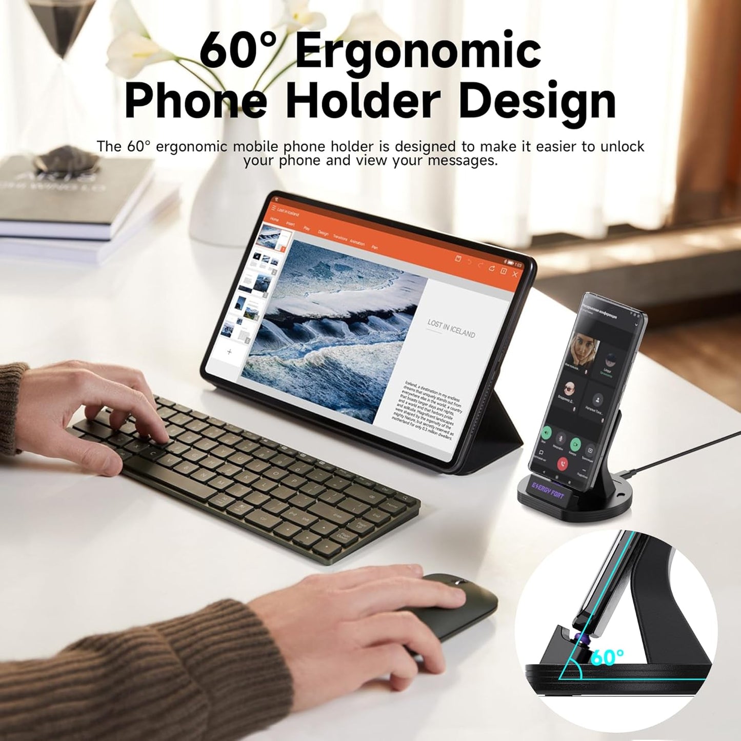 USB C Charger Dock Compatible with Samsung A05,A15,A55,A16,A35,A25,A53, Fast Charging Type C Charger Stand for All USB-C Mobile Phones and More Type C Devices, Black