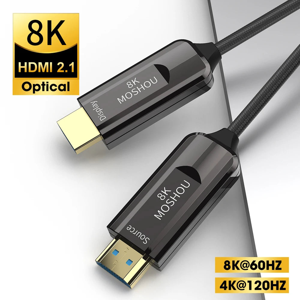 8K Optical Fiber HDMI 2.1 Cable ARC HDR 4K 120Hz High-Definition Multimedia Interface Cable for PS5 Samsung QLED TV Amplifier SIKAI CASE