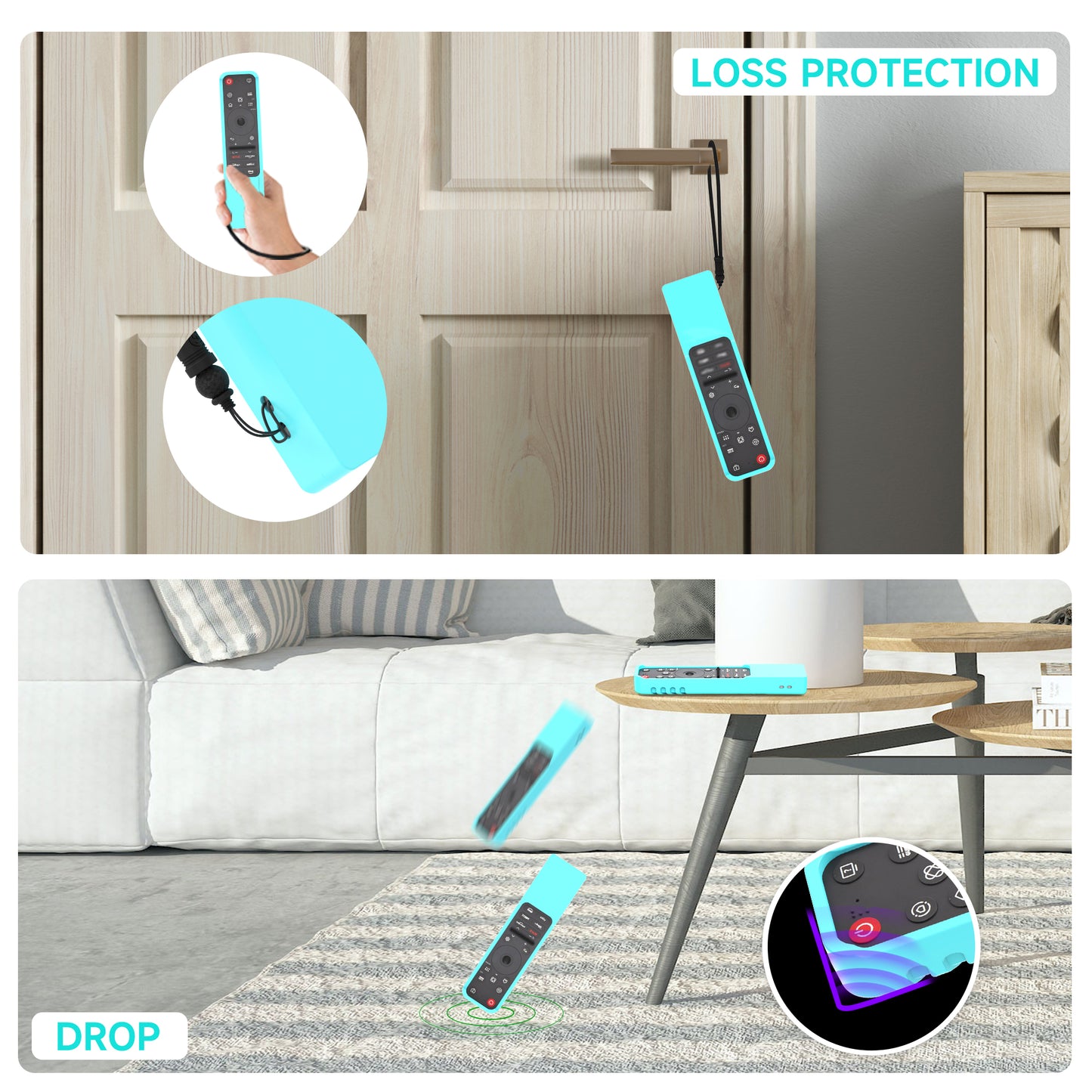 SIKAI CASE Silicone Case for LG MR25GA(2025) Protective Case Compatible with 2025 LG OLED Smart TV C5/B5/G5/M5 Series Magic Remote Anit-Lost MR25GA Cover with Lanyard