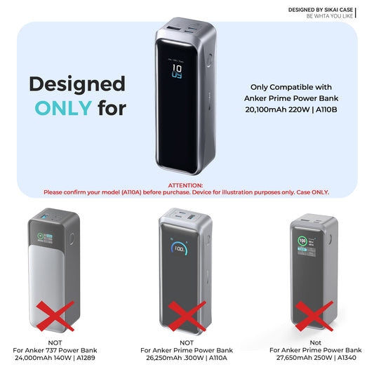 SikaiCase Silicone Case for Anker Prime Power Bank (20K, 220W) A110B / A110G