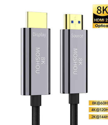 8K HDMI 2.1 Optical Fiber Cable - eARC HDR, 8K@60Hz, 4K@120Hz, TPU Cover for Xbox, PS5, Samsung QLED TV, Amplifier - SIKAI CASE