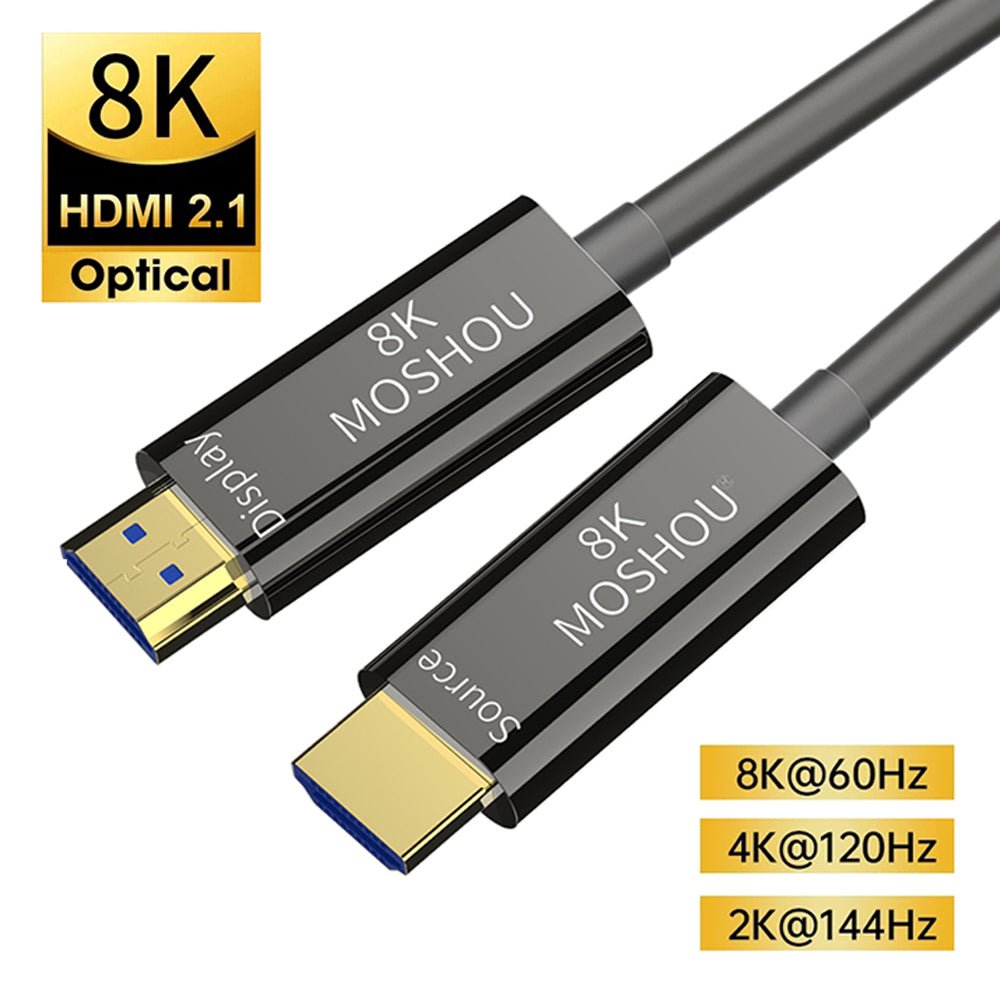 8K HDMI 2.1 Optical Fiber Cable - eARC HDR, 8K@60Hz, 4K@120Hz, TPU Cover for Xbox, PS5, Samsung QLED TV, Amplifier - SIKAI CASE