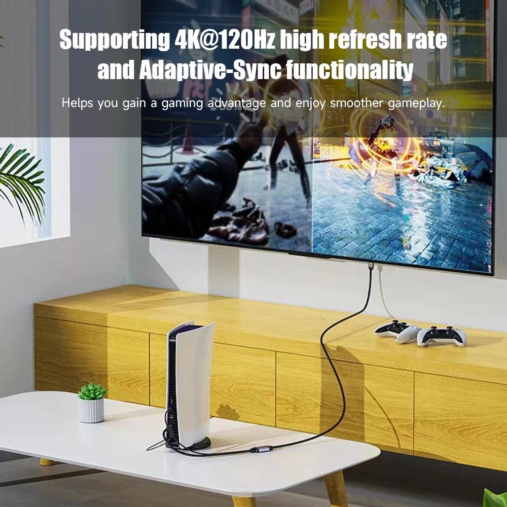 8K HDMI 2.1 to DisplayPort 1.4 Adapter - HDMI to DP Cable, 8K 30Hz, 4K 120Hz Converter for HDMI Source to DP Monitor - SIKAI CASE