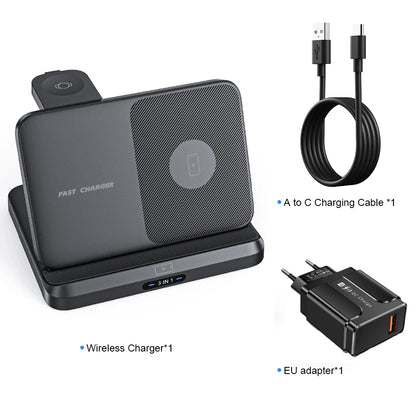 Foldable Wireless Charger Stand for Samsung Galaxy Z Fold 5 4 3 S24 Ultra Fast Charging Dock Station for Galaxy Watch 6 Buds2 SIKAI CASE