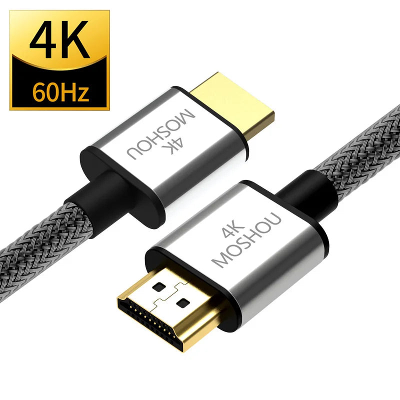 HDMI-compatible 4K 2.0b 2.0 Cables MOSHOU 4K@60Hz HDR ARC Video male to male for Apple TV PS4 NS Projector Amplifier SIKAI CASE