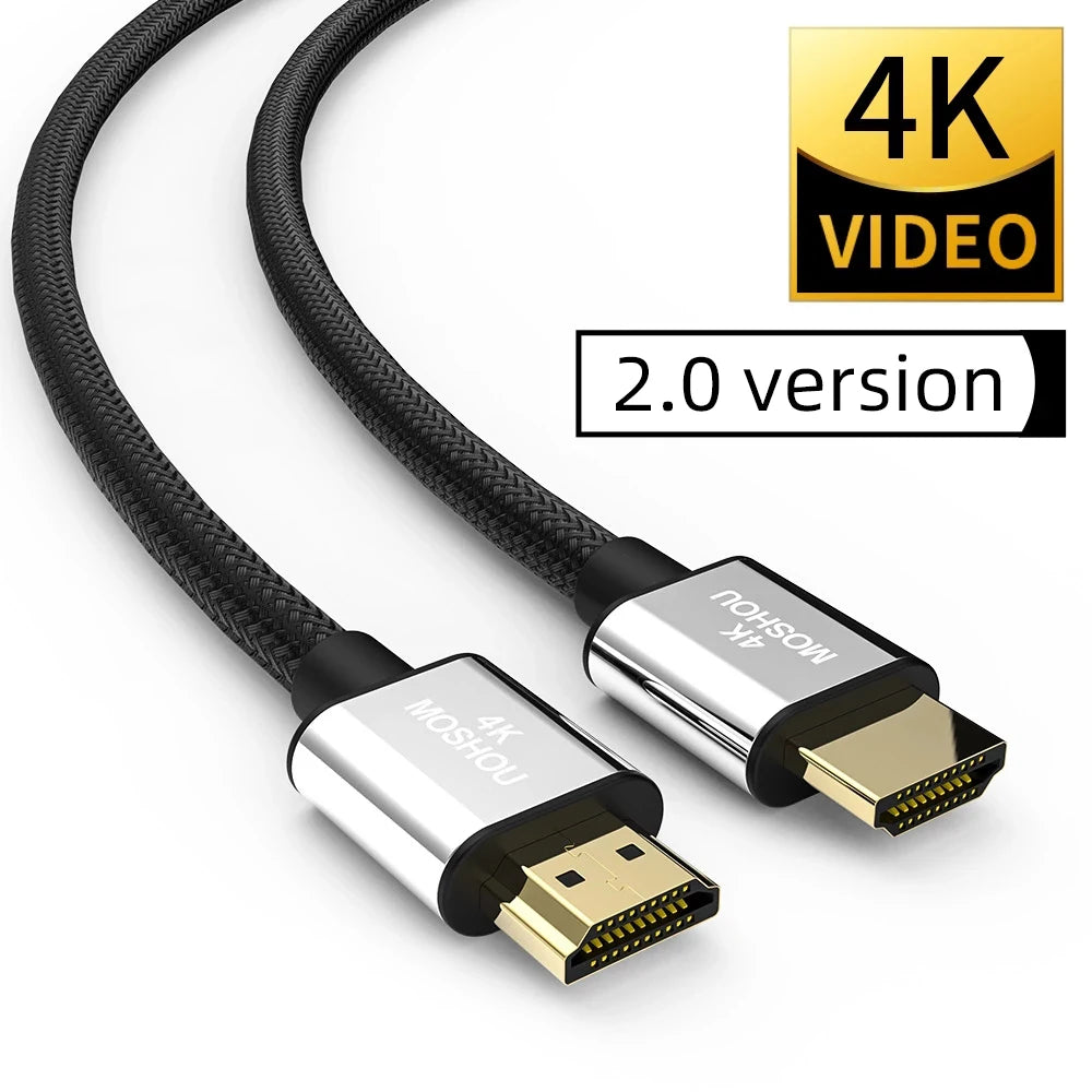 HDMI-compatible 4K 2.0b 2.0 Cables MOSHOU 4K@60Hz HDR ARC Video male to male for Apple TV PS4 NS Projector Amplifier SIKAI CASE