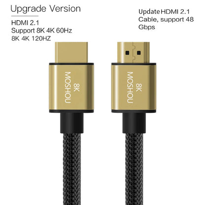 MOSHOU 8K 60Hz 4K 120Hz HDMI 2.1 Cables 48Gbps ARC HDR HiFi Video Cord for PS5 NS Projector High Definition Multimedia Interface SIKAI CASE