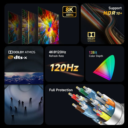 MOSHOU 8K 60Hz 4K 120Hz HDMI 2.1 Cables 48Gbps ARC HDR HiFi Video Cord for PS5 NS Projector High Definition Multimedia Interface SIKAI CASE