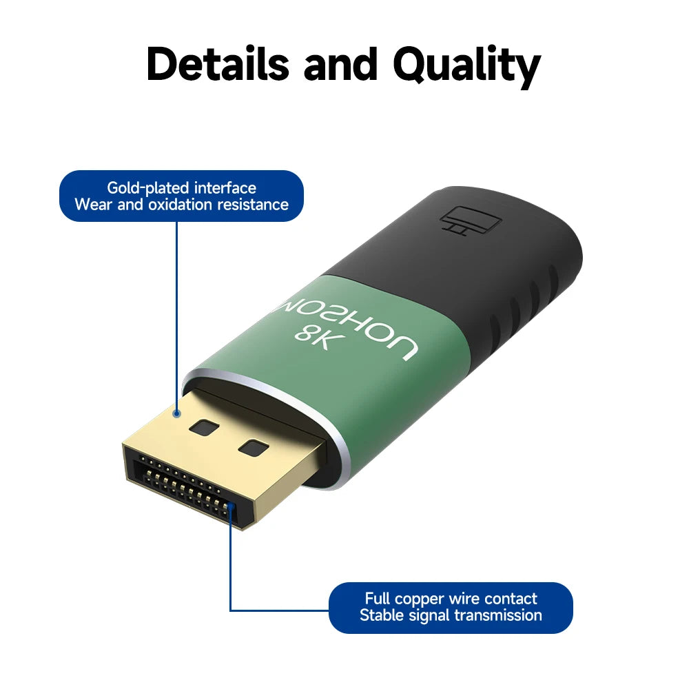 MOSHOU 8K@60Hz DP 1.4 to HDMI 2.1 Cable Adapter Female to Male Convertor for HDTV PS4 PS5 Laptop 4k@120Hz DP to HDMI Extender SIKAI CASE