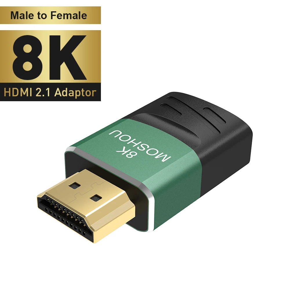 MOSHOU 8K HDMI 2.1 Cable Adapter Male to Female Cable Converter for HDTV PS5 Laptop 90 270 Degree Right Angle 4K HDMI Extender SIKAI CASE