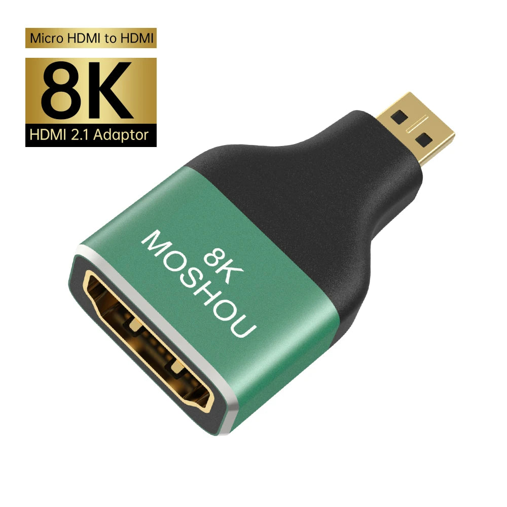 MOSHOU 8K HDMI 2.1 Cable Connector Adapter Angled Plug 2 Pieces Male to Female Converter Cable Adaptor Extender Right-angle Plug SIKAI CASE