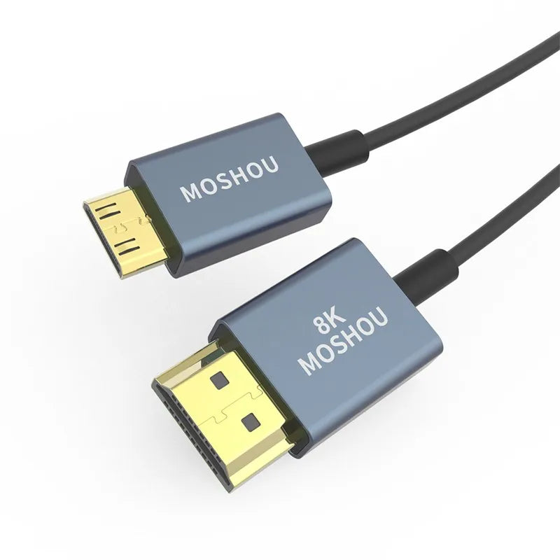 MOSHOU HDMI 2.1 Cable 8K 60Hz 4K 120Hz 48Gbps HDR10+ Mini HDMI to HDMI for PS5 Camera Monitor Projector Notebook Switch Cable SIKAI CASE