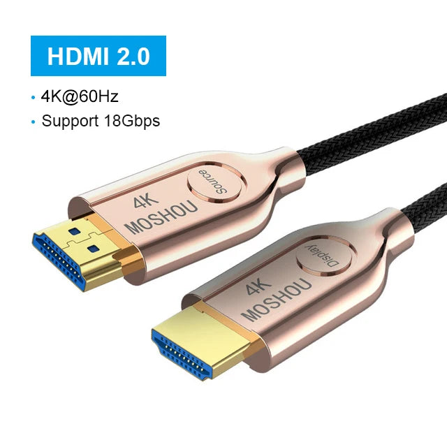 MOSHOU HDMI 2.1 Optical Fiber Cable 8K@60Hz 4K@120Hz 48Gbps HDR ARC HDCP 2.2 For Amplifier TV PS4 PS5 Xbox RTX3070 RTX4090 SIKAI CASE