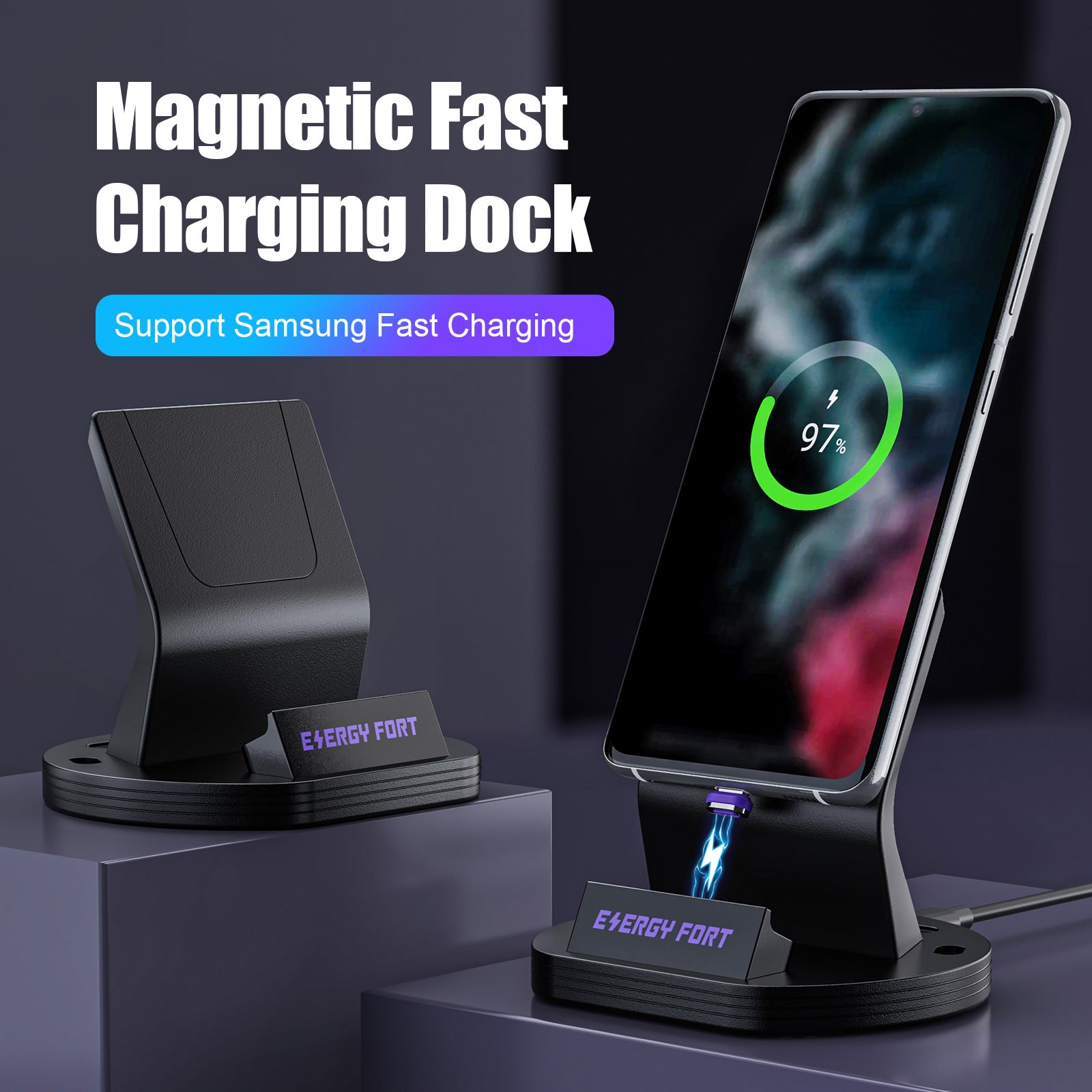 Magnetic Charger Dock Staiton for Samsung Galaxy S24 S23 Ultra S21 S20 Z Flip Huawei Pura 70 Xiaomi 14 Pro Ultra Stand Super Fast Charging Mobile Phone Wireless Holder SIKAI CASE