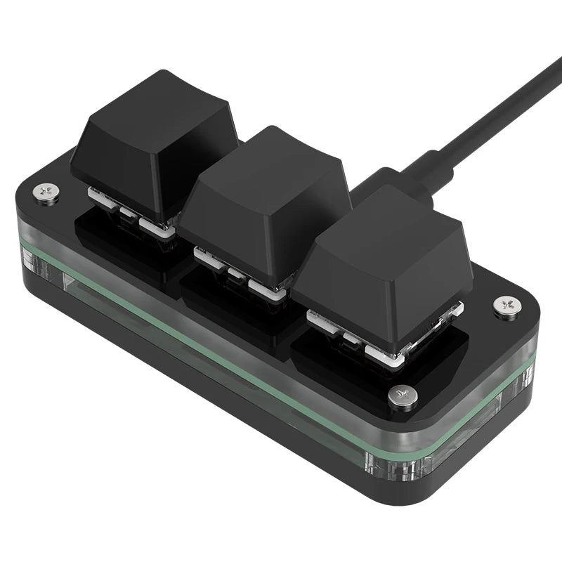 RGB 3-Key Macro Mini Keyboard for Photoshop/Gaming, Hotswap Keypad, Co ...