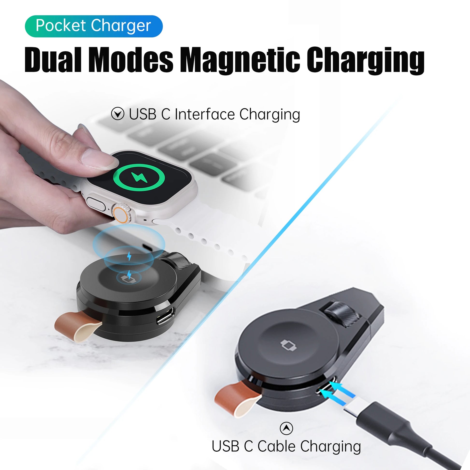 Magnetic Wireless Charger For Apple Watch Series 9 8 7 Ultra 2 SE Type C Fast Charging Dock For iWatch 6 5 4 3 2 1 Accessories