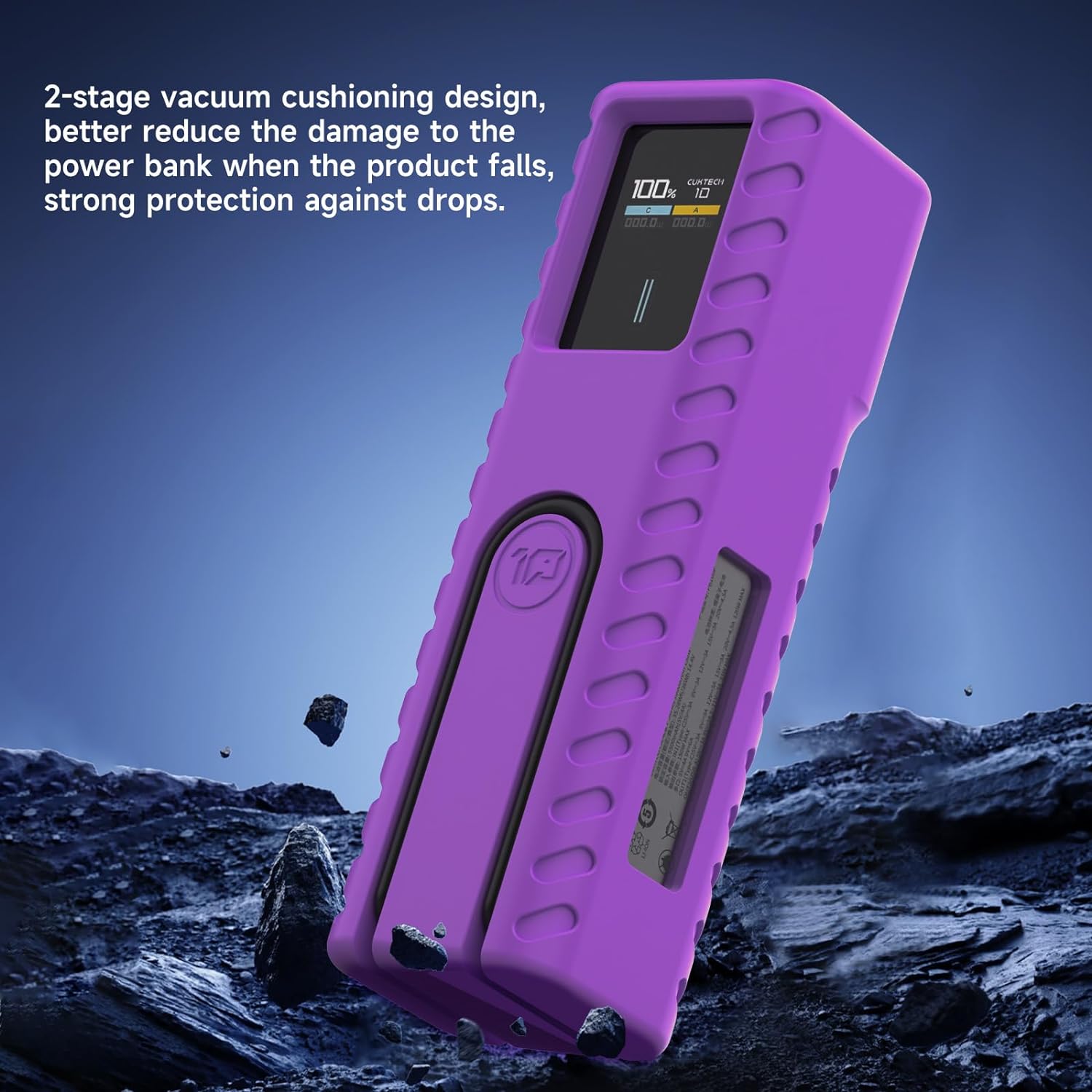 SIKAI CASE Silicone Case for CUKTECH 10 Power Bank Shockproof Protective Cover Only Compatible with CUKTECH 10 Power Bank Fits Perfectly Dustproof Soft with Loop and Dust Cover Plug SIKAI CASE