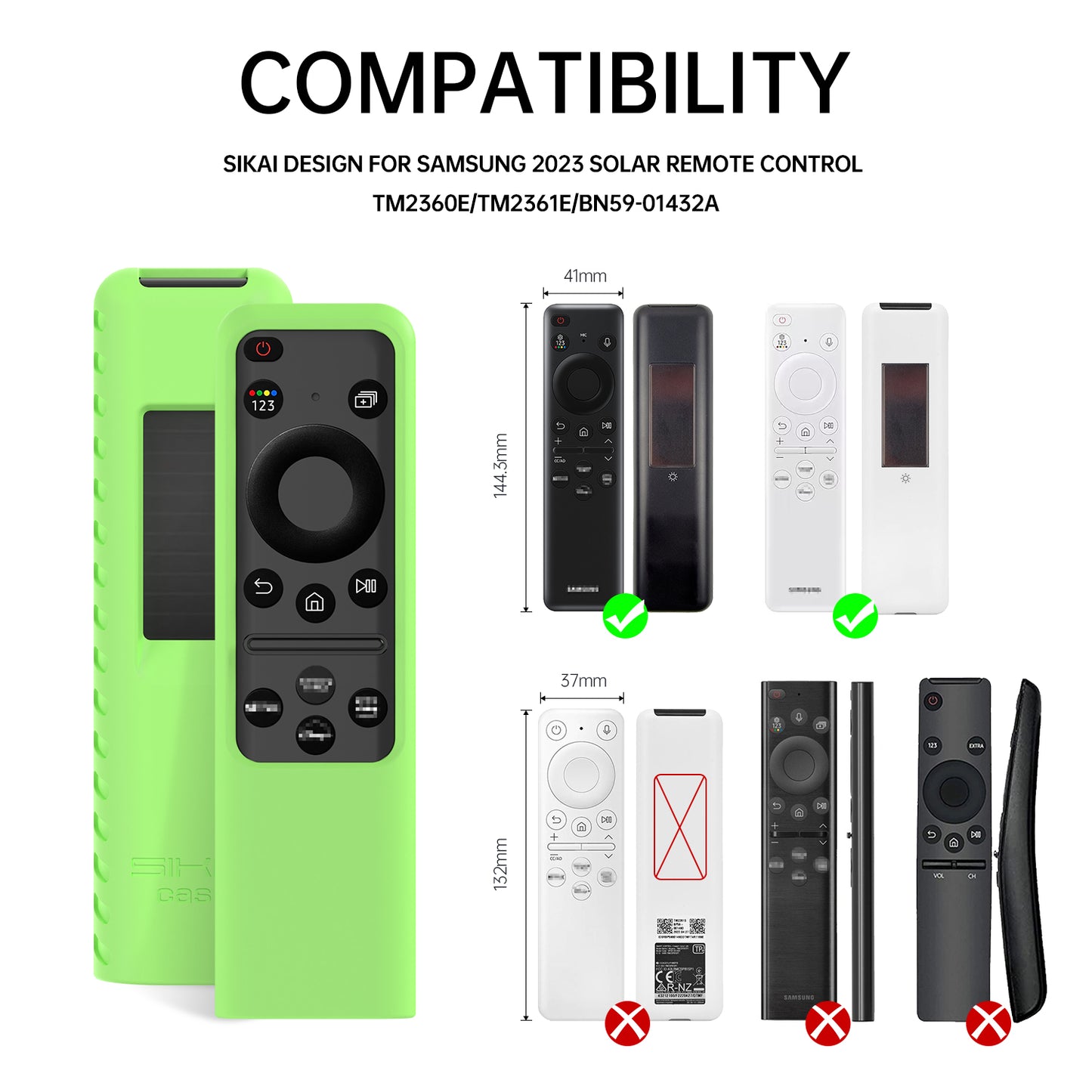 SIKAI Silicone Cover for Samsung BN59-01432A Original Voice Smart TV Remote Control Case for 2023 Solar Charging TM2360E TM2361E SIKAI CASE