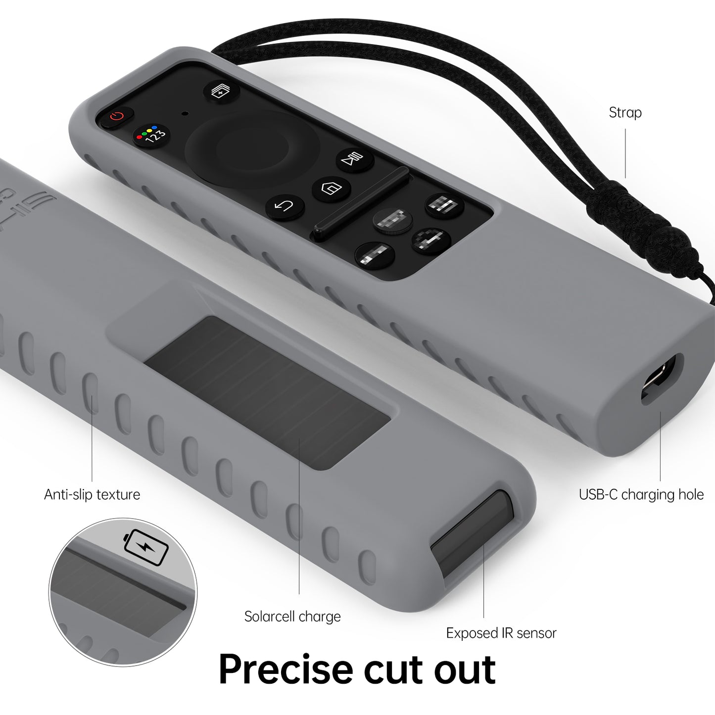 SIKAI Silicone Cover for Samsung BN59-01432A Original Voice Smart TV Remote Control Case for 2023 Solar Charging TM2360E TM2361E SIKAI CASE
