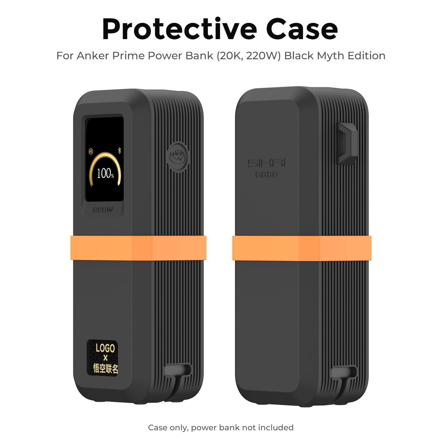 Silicone Case for Anker Prime PowerBank(20K,220W) Protective Cover with Precise Cutouts, Shockproof Scratch-Resistant Dust-Proof for Daily Use & Travel & Flight