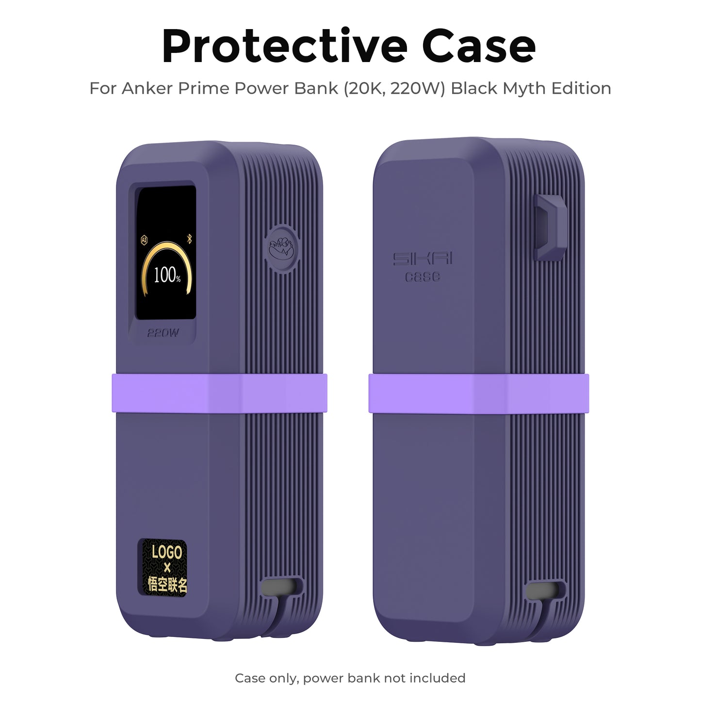 Silicone Case for Anker Prime PowerBank(20K,220W) Protective Cover with Precise Cutouts, Shockproof Scratch-Resistant Dust-Proof for Daily Use & Travel & Flight